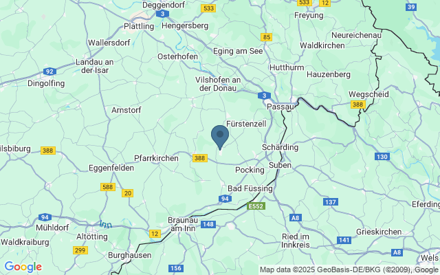 Kaart met locatie Bad Griesbach